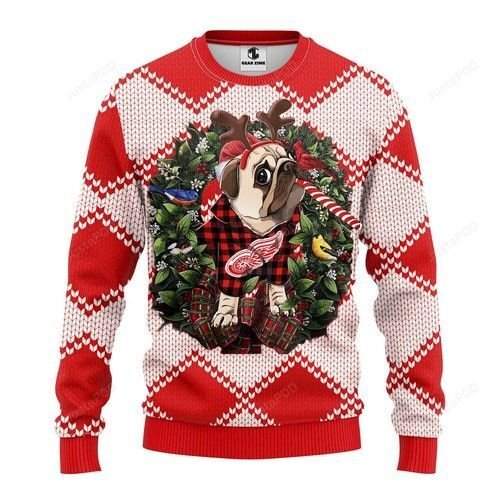Detroit Red Wings Pug Dog Ugly Sweater