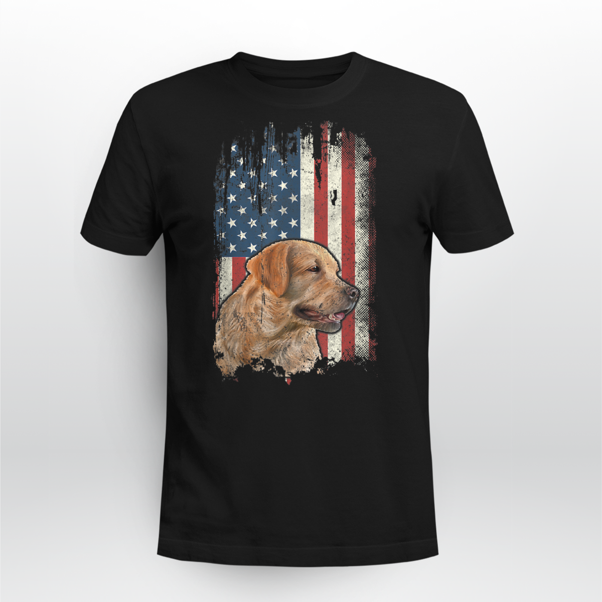 Golden Retriever American Flag Shirt 
