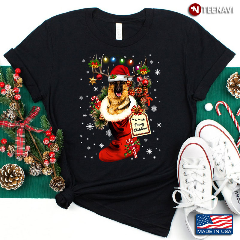 Merry Christmas German Shepherd With 