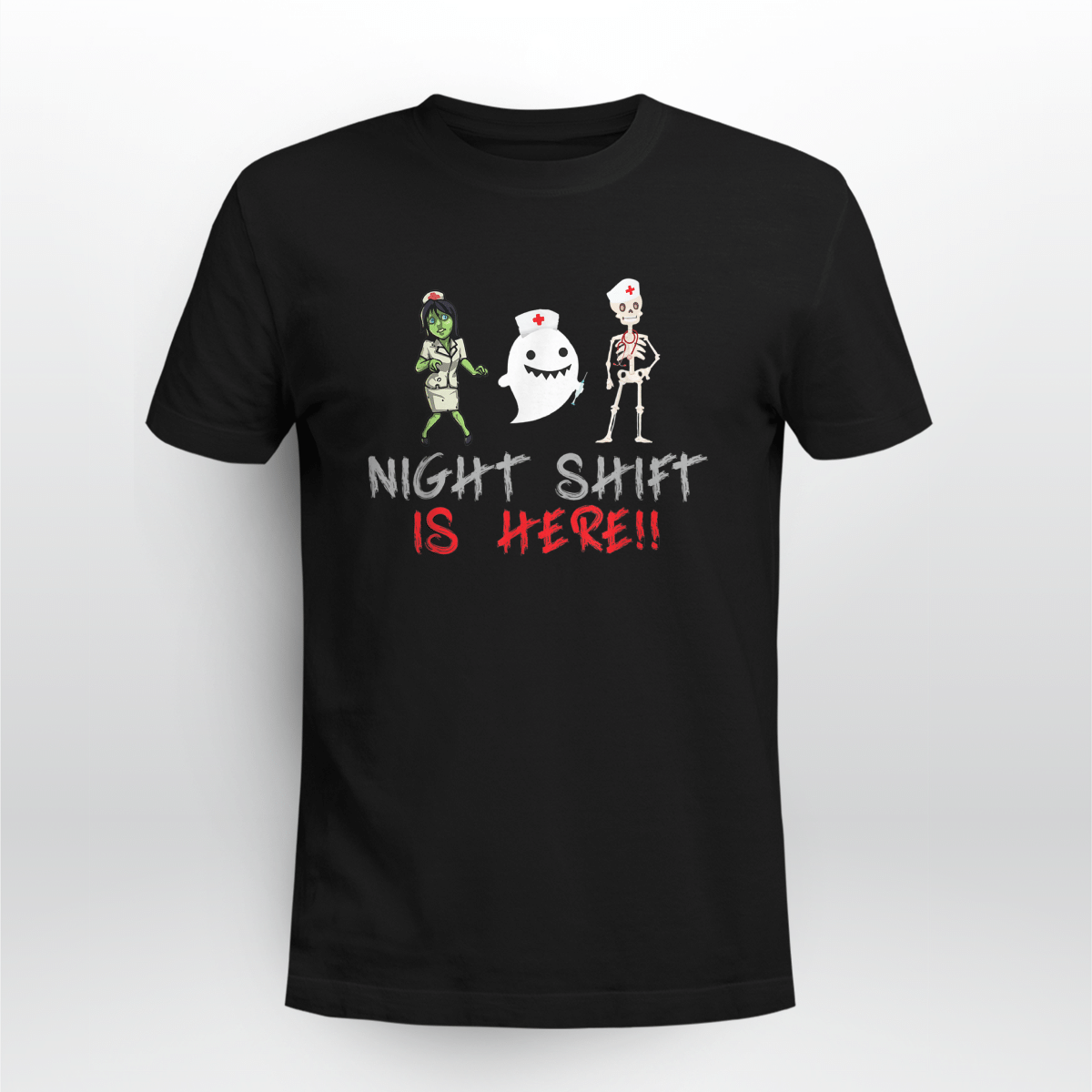 Night Shift Nurse Skeleton Zombie Funny Halloween shirt Tiniven